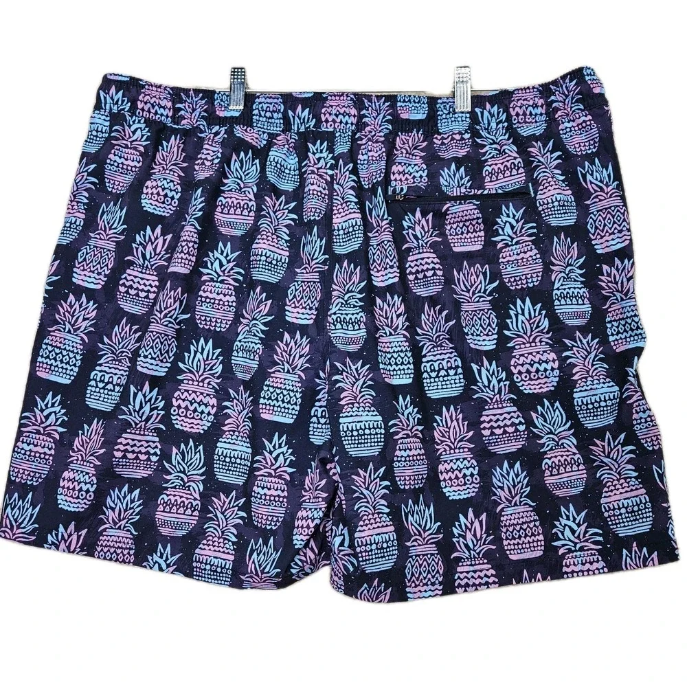 Goodfellow & Co Men's XXL‎ Swim Trunks with Liner Blue Pineapple Tropical Print